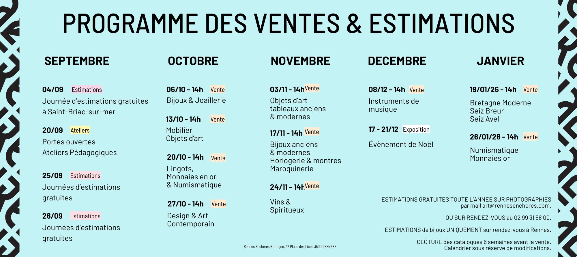 Programme des ventes